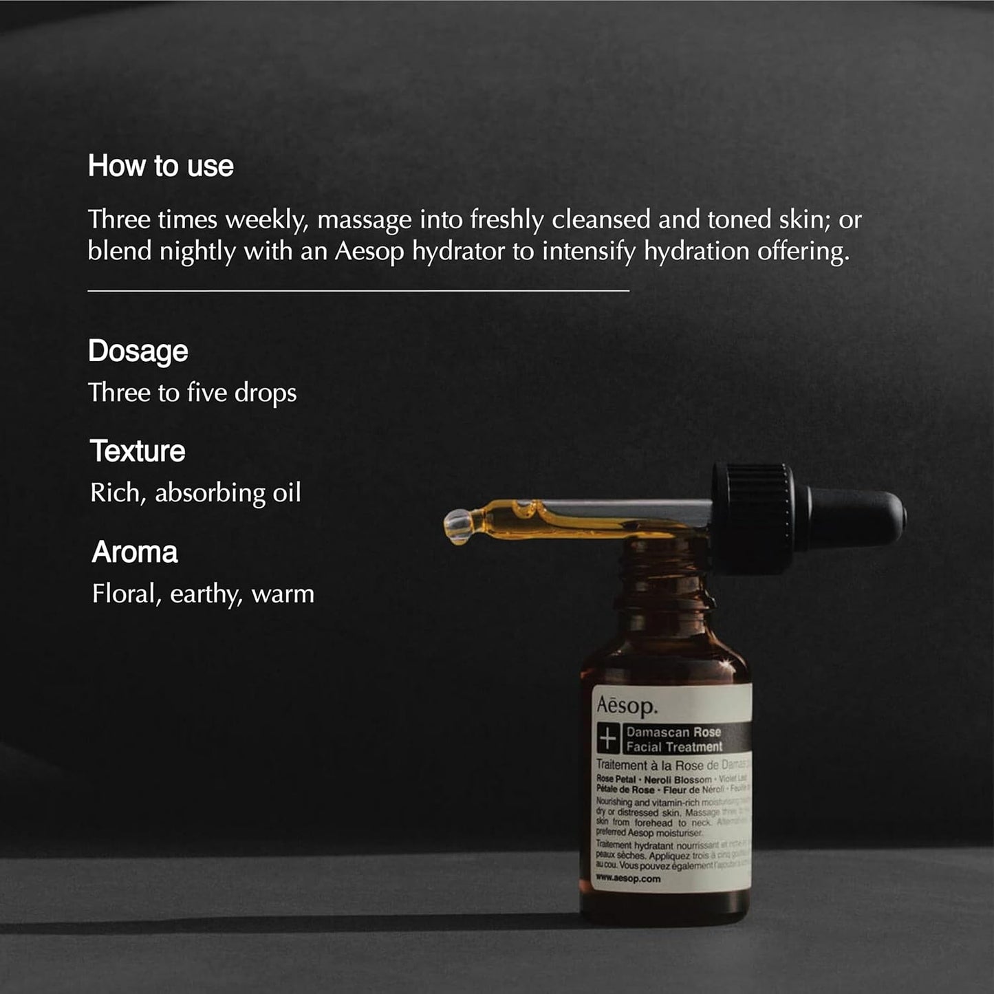 Aesop Damascan Rose Facial Treatment Oil | Hydrating Face Oil with Rose Petal, Neroli Blossom & Violet Leaf | Nourishing Vitamins & Fatty Acids for Dry, Distressed Skin | 0.8 fl oz-BrightBean Baby