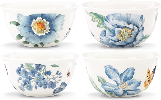 Lenox 833415 Butterfly Meadow Blue 4-Piece Dessert Bowl Set