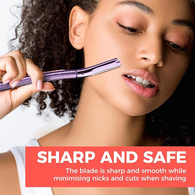 ZOMCHI Eyebrow Razor, Face Razors for Women&Men, Eyebrow Trimmer Shaper with Precision Cover, Facial Shaver with 6 Blades (Purple)-BrightBean Baby