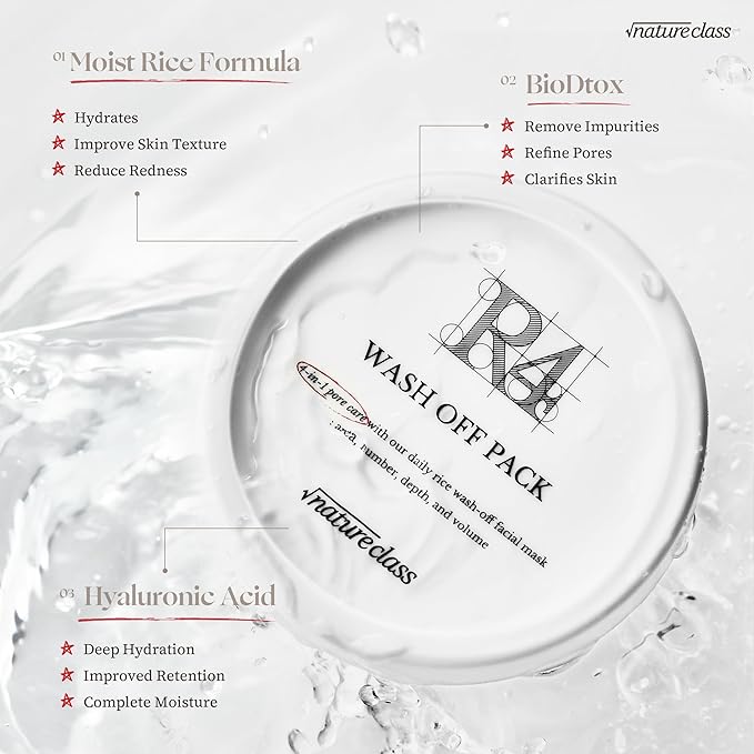 R4 Rice Wash Off Facial Mask – 4-in-1 Pore Care, Deep Cleansing, Hydrating, Exfoliates, Pore Sebum Clearing, Gentle Exfoliating Korean Skincare 3.38 Fl Oz-BrightBean Baby