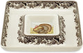 Spode Woodland 12" Square Chip and Dip - Turkey Centerpiece Serving Dish, Fine Porcelain Holiday Serveware, Thanksgiving Platter for Chips, Crudités, Shrimp - Dishwasher, Microwave Safe