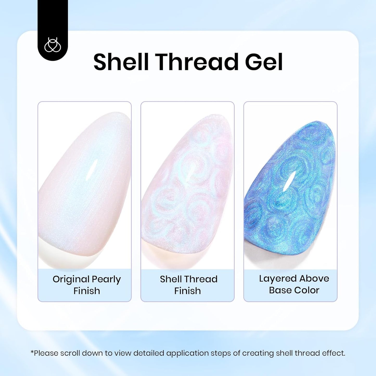 Beetles Pearl Gel Nail Polish - Swirling Clouds 15ML Pearl White Gel Polish Shimmer Mermaid Iridescent Pearlescent Nail Polish Soak Off Uv LED Lamp Need Manicure Salon DIY Nail Art Gift for Women-BrightBean Baby