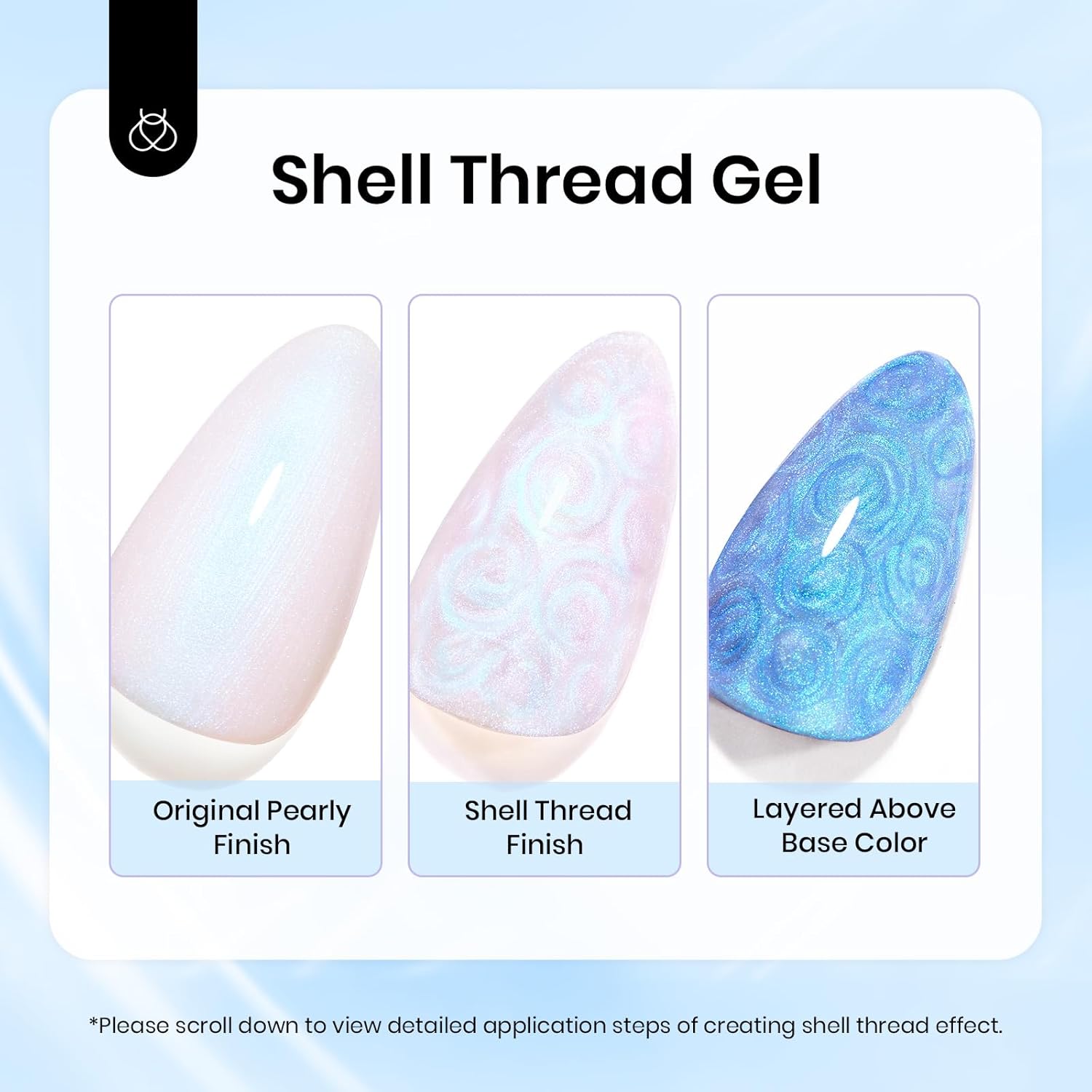 Beetles Pearl Gel Nail Polish - Swirling Clouds 15ML Pearl White Gel Polish Shimmer Mermaid Iridescent Pearlescent Nail Polish Soak Off Uv LED Lamp Need Manicure Salon DIY Nail Art Gift for Women-BrightBean Baby