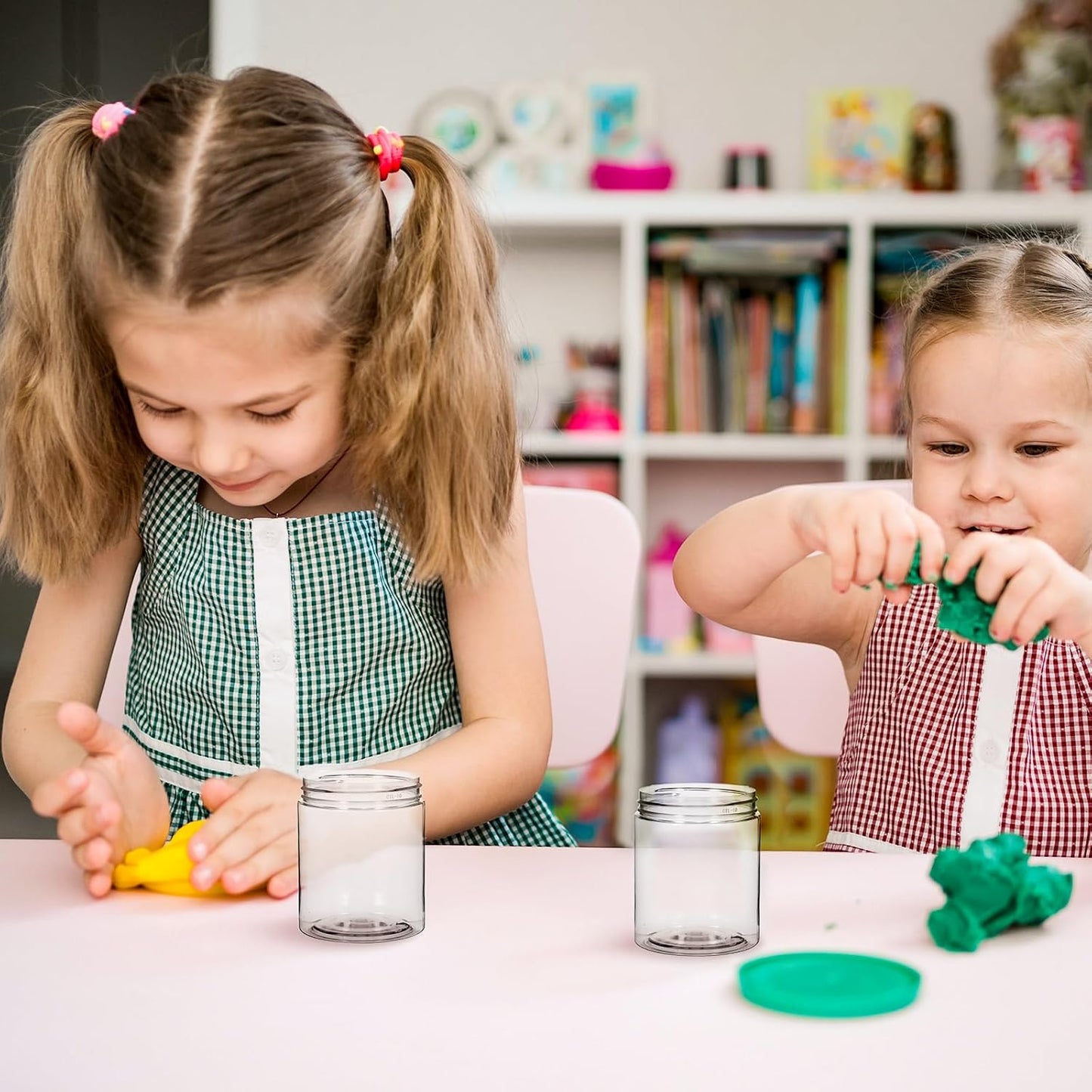 SATINIOR 100 Pcs Plastic Jars with Lids Small Containers Lids Wide Mouth Small Plastic Containers for Lotion Cream Rhinestones Body Butters Travel Storage(10 oz,Black)-BrightBean Baby