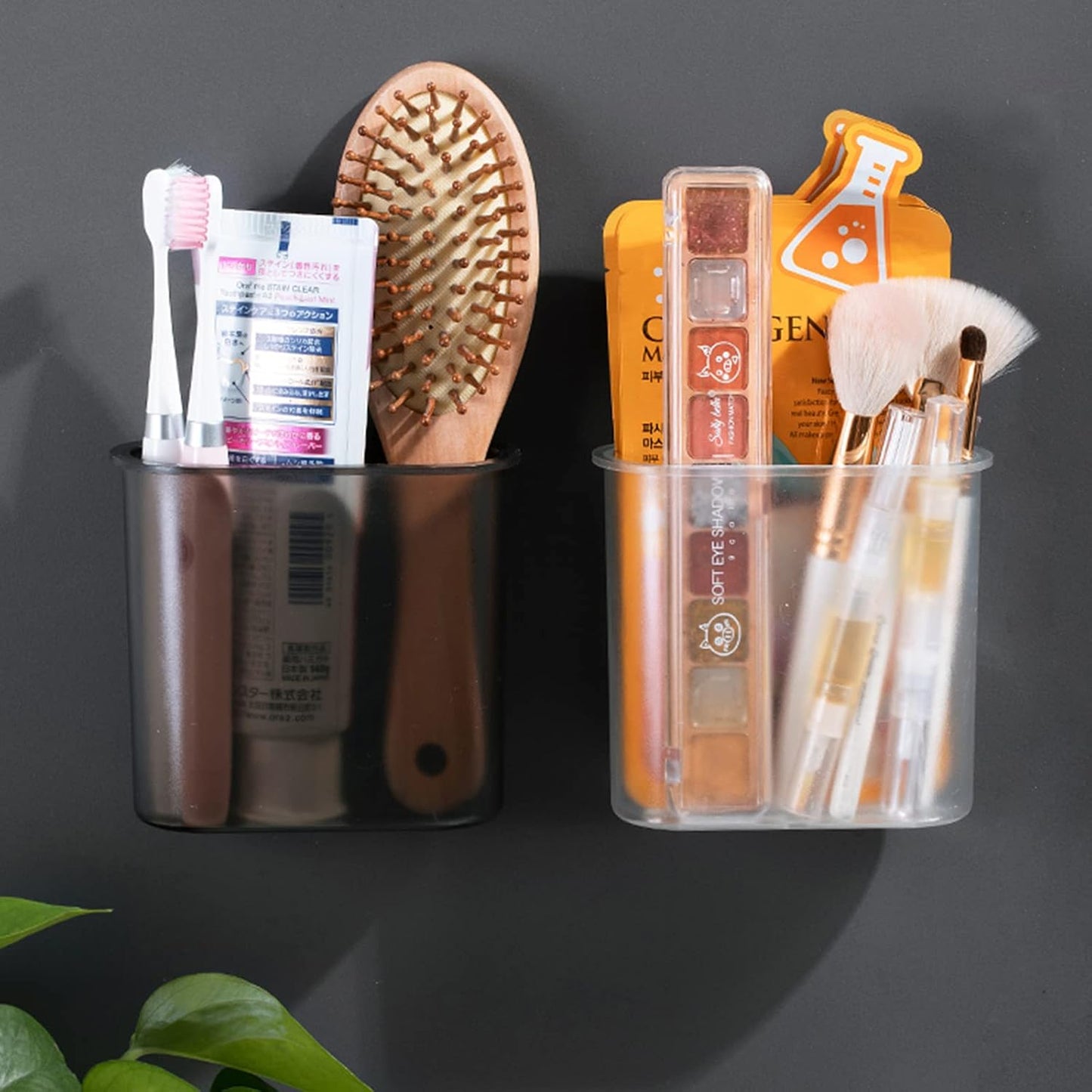 2 Packs Toothbrush Holders Wall Mounted, Self Adhesive Tooth Brush Holder for Bathroom Electric Toothbrush Toothpaste Razor Holder Bathroom Accessories(Clear)-BrightBean Baby