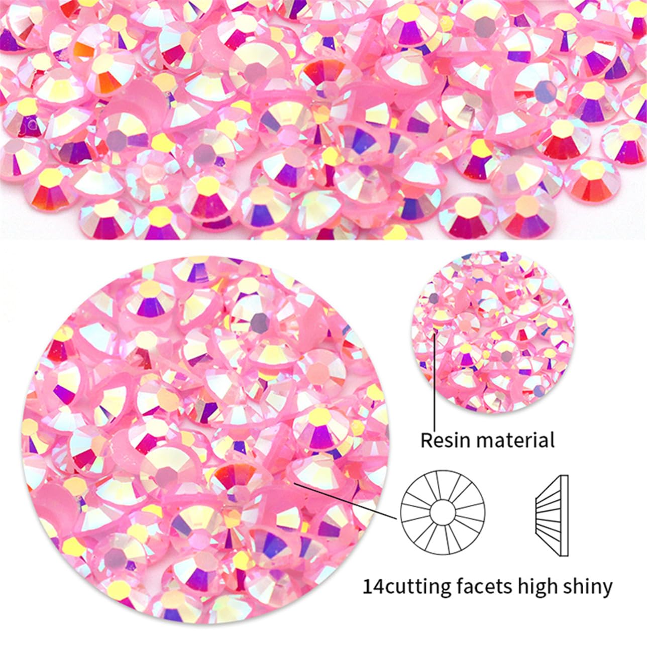 4500 Pcs SS6 2mm AB Flatback Rhinestones for Nails Art Crafts Glitter Round Shine Gems Crystals DIY Clothes Shoes （White AB）-BrightBean Baby