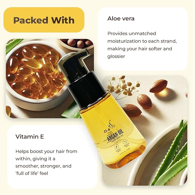 HerStyler Advanced Argan Oil Hair Serum for Women - Anti Frizz Serum for Hair - for Frizzy, Dry and Damaged Hair - Nourishing - 2.36 Fl Oz / 70 Ml (3 Pack)-BrightBean Baby