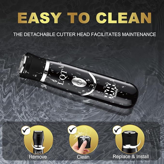 Electric Bikini Trimmer for Women,Led Power Display Removal for Body Nose Hair Trimmer Face Shavers Eyebrow Legs Armpit Bikini Area Pubic Underarms Rechargeable Portable 4 in 1 Womens Razors Set-BrightBean Baby