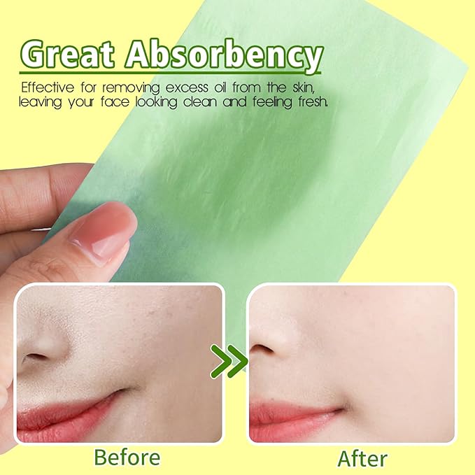 300 Sheets Blotting Paper, HNYYZL Oil Absorbing Sheets for Oily Skin, Oil Control for Face, Makeup Blotting Paper, Natural Oil Absorbing Facial Blotting Sheets for Oily Skin Care (Pack of 3)-BrightBean Baby