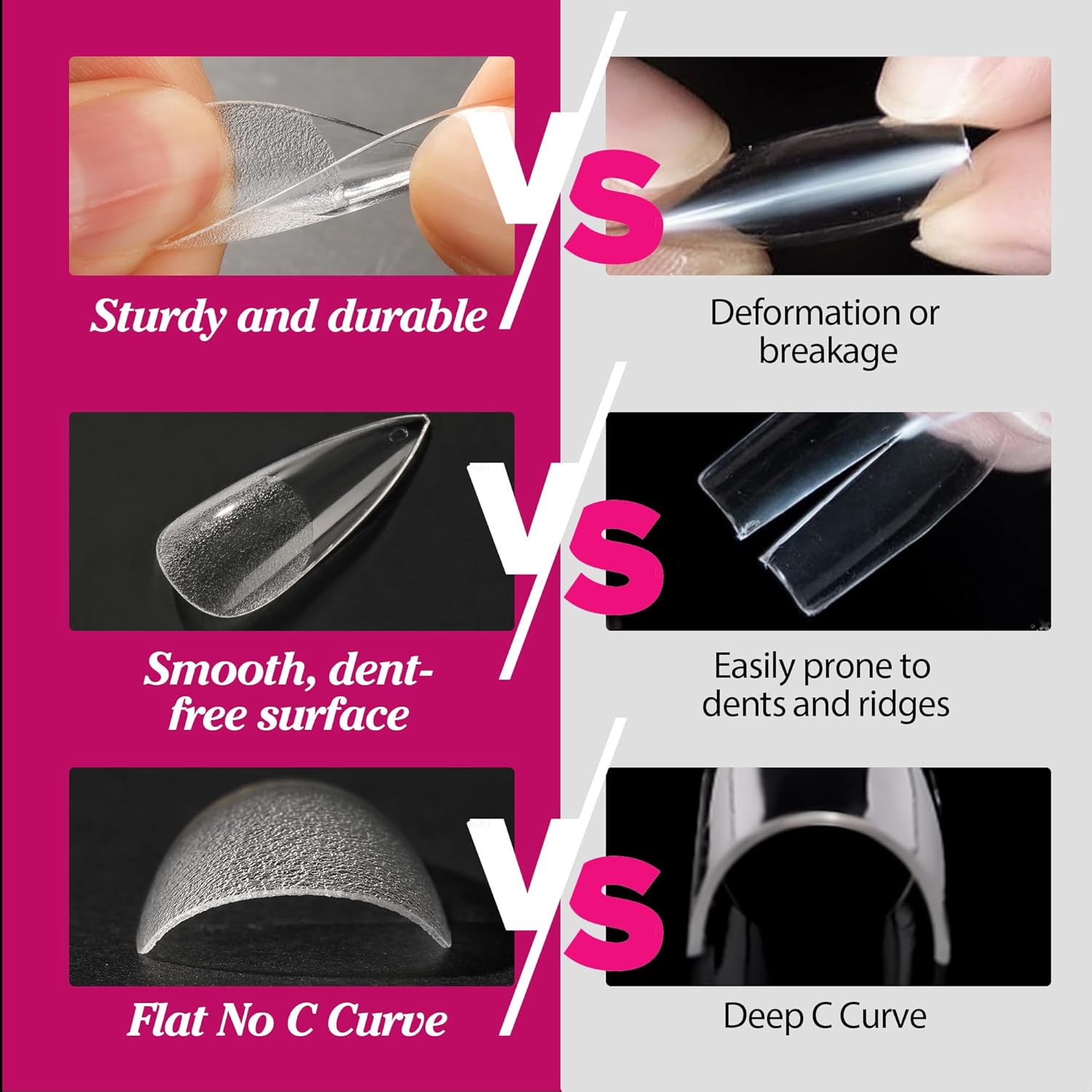 UNA GELLA Long Stiletto Gel Nail Tips Halloween Full Cover 504PCS Pre-shape Long Stiletto Almond Fake Clear Nails Tips No Need File Gel Tips No C Curve for Nail Extension DIY Art Salon 12 Sizes-BrightBean Baby