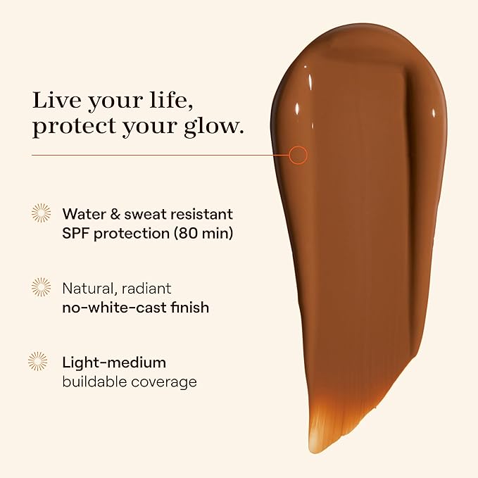 Live Tinted Hueguard Skin Tint SPF 50 - Tinted Mineral Sunscreen with Light-Medium Buildable Coverage With a Hydrating and Radiant Finish - Water and Sweat Resistant, 1.35 fl oz - Shade 04-BrightBean Baby