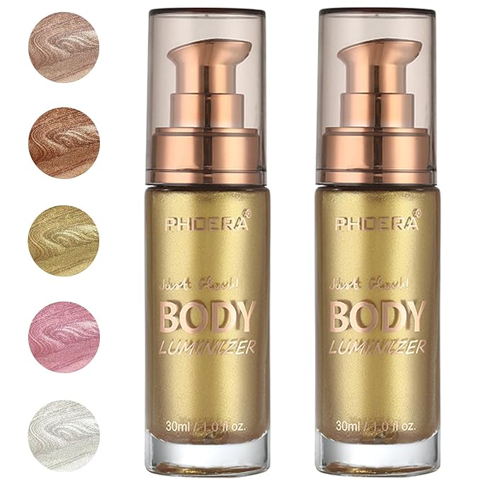 PHOERA Body Luminizer Highlighter, Waterproof Moisturizing and Glow For Face & Body, Face Body Glow Illuminator (2PCS 102 Metallic Gold)-BrightBean Baby