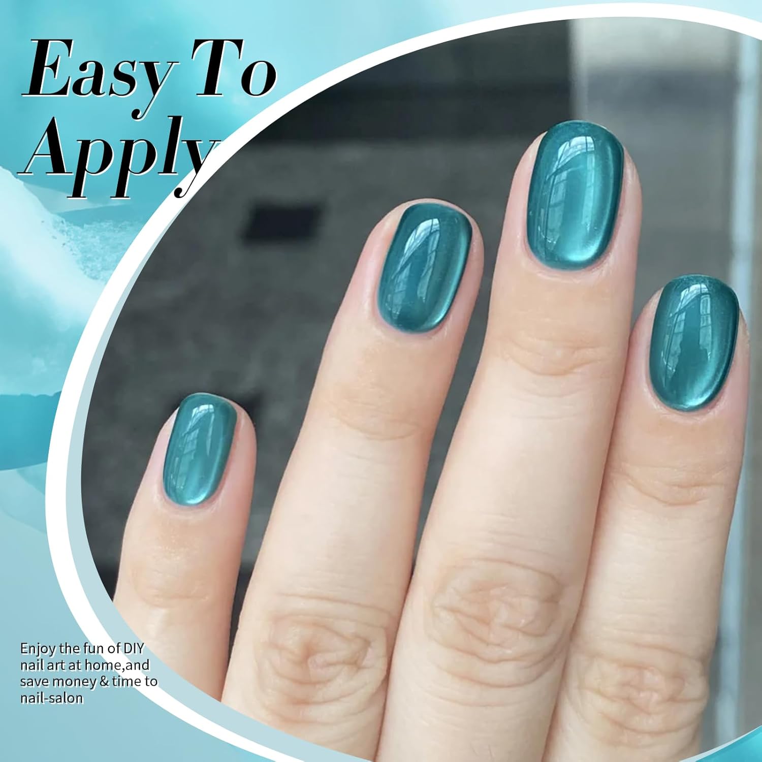 Born Pretty Cat Magnetic Eye Gel Nail Polish,Light Blue Lover Jelly Glass Magnetic Gel Polish,Glitter Soak Off Nail Art Salon Manicure Home Gift 15ml-BrightBean Baby