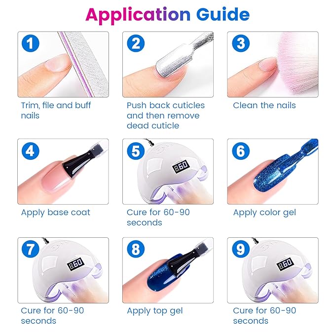 RARJSM 9D Neon Cat Eye Gel Nail Polish Set 6 Colors Velvet Silver Glitter Bright Orange Blue Red Green Rose Purple Ice Gel Polish with Magnet Stick UV LED Curing Requires Soak Off Home Salon Diy-BrightBean Baby