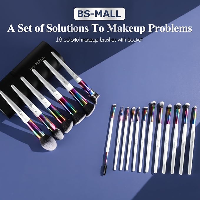 BS-MALL Makeup Brushes Makeup Tools Kit Premium Synthetic Powder Foundation Contour Concealers Lip Brushes Set 18 Pcs-BrightBean Baby