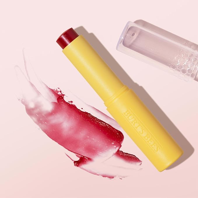 Burt’s Bees Back to School Gift Ideas, Tinted Boosted Balm, Cheeky Cherry, Hydrating Tinted Lip Balm with Vitamin C, E, and F Core, 24 Hour Lip Moisturizer, 100% Natural Origin, 1 Count, 0.16oz-BrightBean Baby