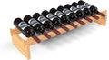 9 Bottle Bamboo Stackable Small Wine Rack for Countertop, No Tools Assembly, Durable, Wine and Liquor Bottle Storage for Small Spaces
