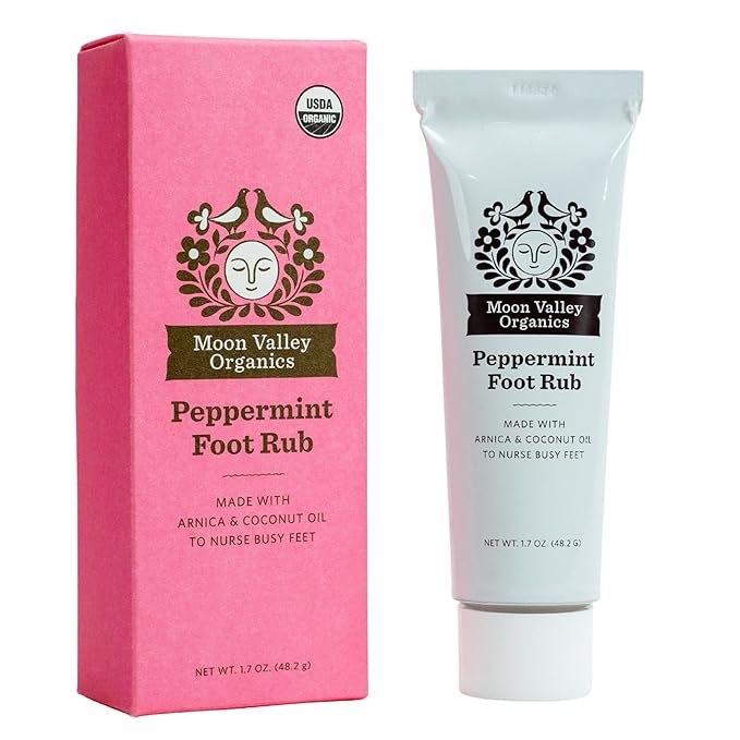 Moon Valley Organics Peppermint Foot Balm – Organic Cooling Foot Rub with Lavender, Arnica and Mint-BrightBean Baby