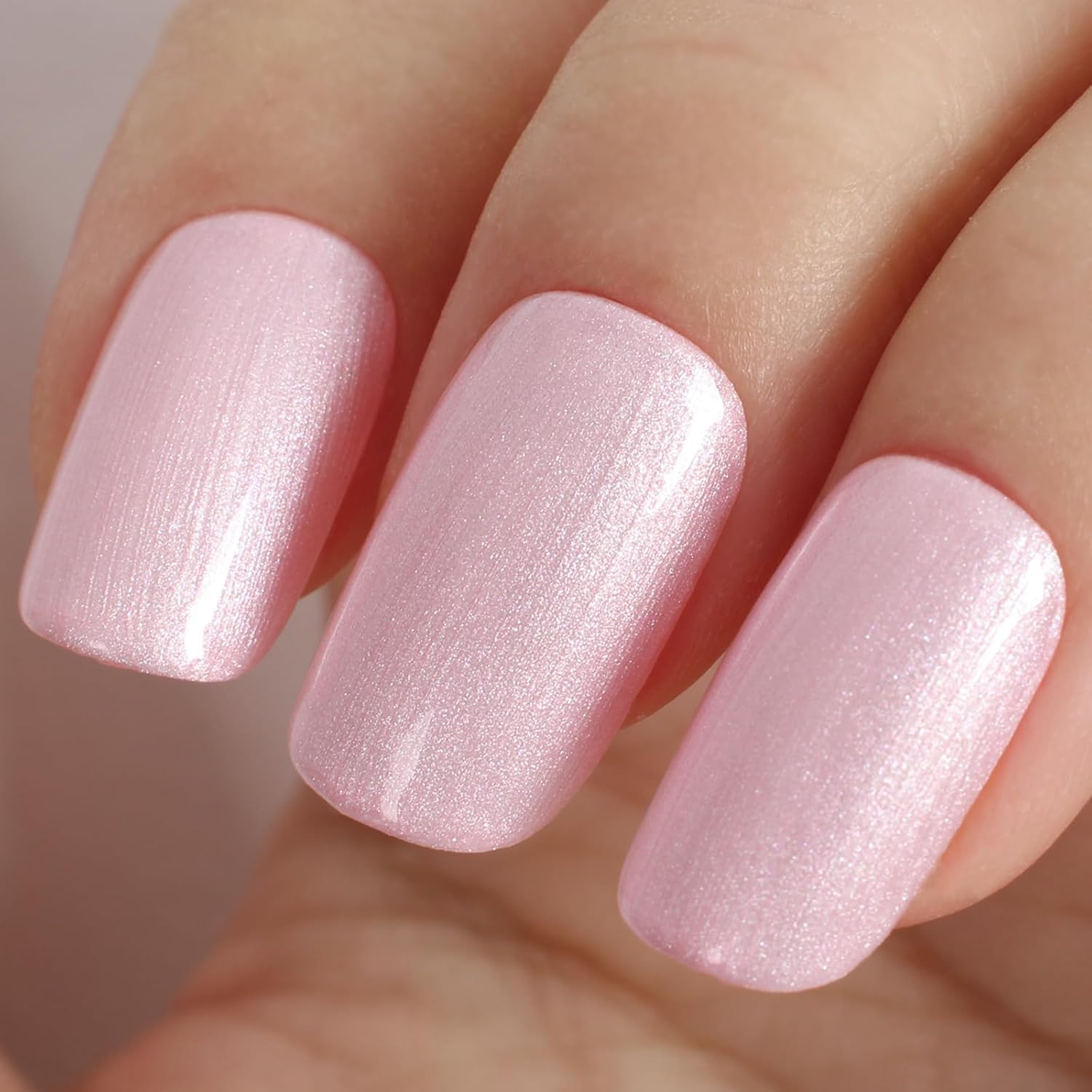 Light Pink Pearl Gel Nail Polish - 0.51 fl oz Pearl Peach Pink Shimmer Gel Polish for Manicure Salon or DIY Nail Art At Home - GP0028-BrightBean Baby