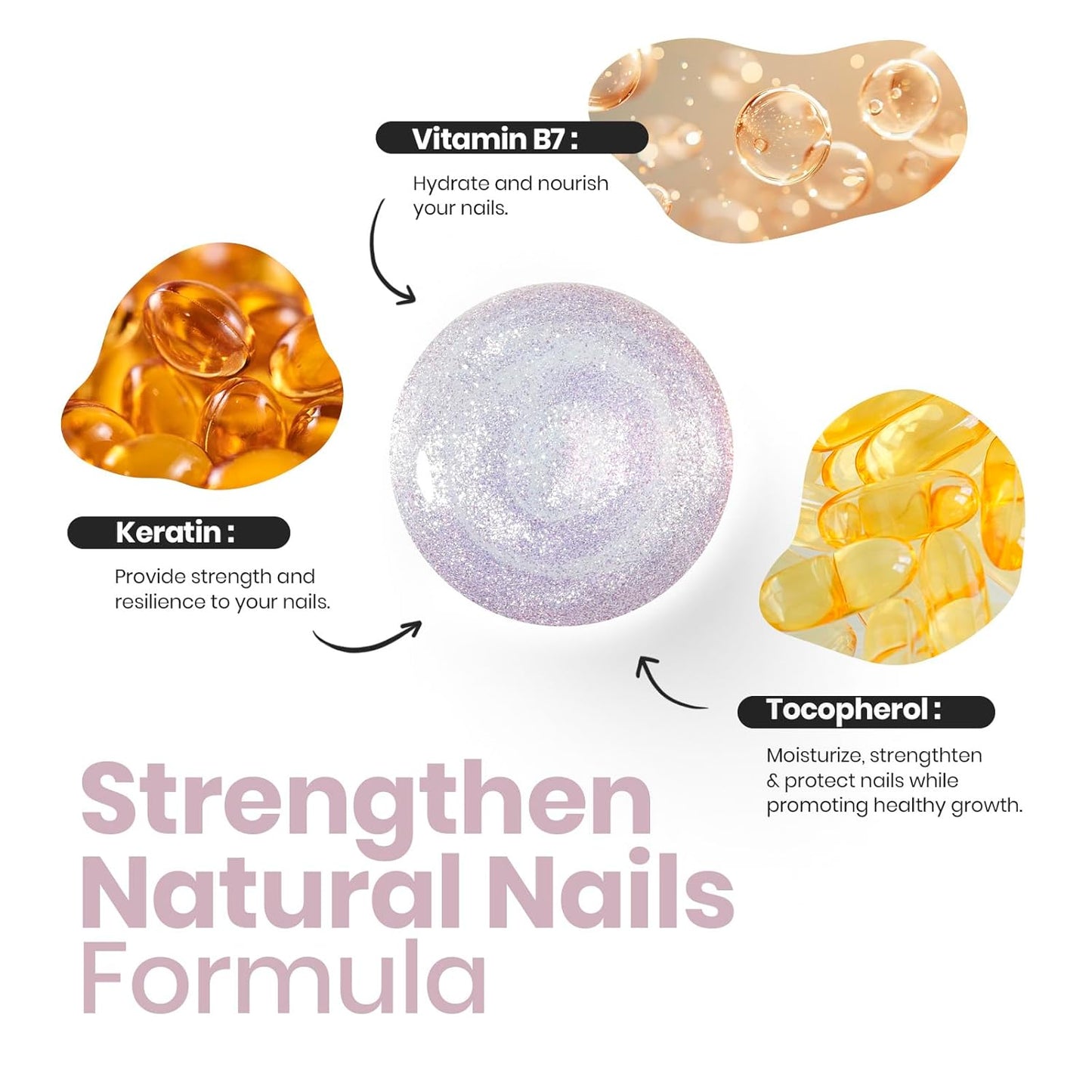 beetles Nail Polish Glitter Nail Lacquer Shimmer-Like Top Coat Fast Drying & Long Lasting Brilliant Milky Way, No UV Lamp Needed for DIY Nail Art Salon at Home Gifts for Women-BrightBean Baby