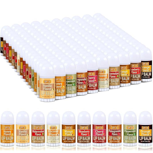 150 Pcs Mini Sunscreen Lip Balms Bulk SPF 30 Lip Balm Sticks Favors with Sunscreen SPF Employee Staff Appreciation Gifts Bulk Team Coworkers Christmas Party Gifts for Travel Beach-BrightBean Baby
