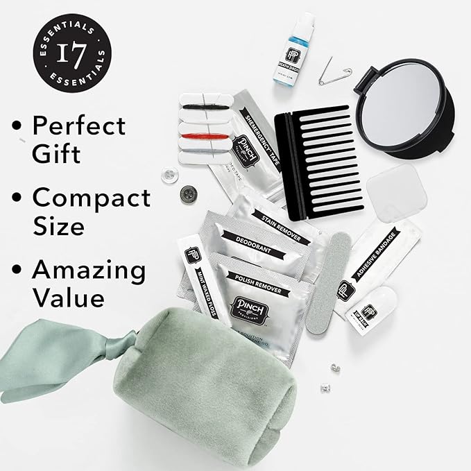 Pinch Provisions Velvet Minimergency Kit, for Her, Includes 17 Must-Have Emergency Essential Items, Compact, Multi-Functional Pouch, Gift for Parties and Birthdays-BrightBean Baby