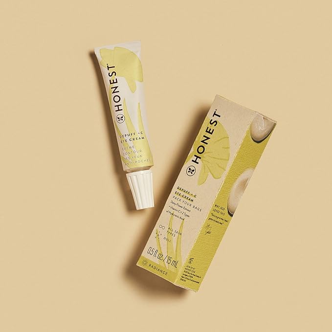 Honest Beauty Vitamin C Depuff Brightening Eye Cream | Reduces Dark Circles | Vitamin C, Daisy Flower Extract, Hyaluronic Acid | EWG Verified, Vegan + Cruelty Free | 0.5 fl oz-BrightBean Baby