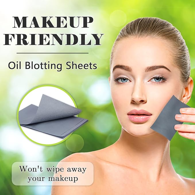 Natural Premium Oil Blotting Paper for Oily Skin with Bamboo Charcoal,26% Larger Oil Blotting Sheets for Face,Makeup Friendly Oil Absorbing Sheets 600 Sheets-BrightBean Baby