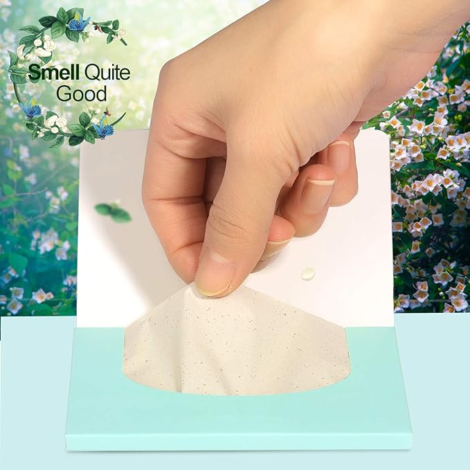 Teenitor Oil Blotting Papers for Face, 100 Sheets Jasmine Oil Blotting Sheets for Oily Skin, Oil Control Film Oil Absorbing Sheets for Face Men Women, Oil Absorbent Pads-BrightBean Baby