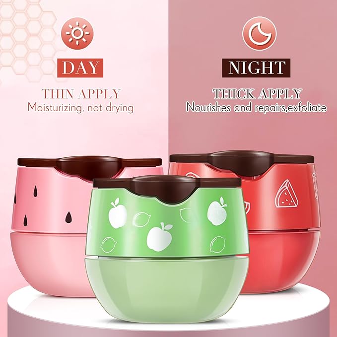 12 Pcs Bee Lip Balm Honey Pot with Brush Propolis Lip Mask Overnight, Moisturizing Hydrating Lip Sleeping Mask Prevention Dry and Cracked(Honey+Strawberry+Apple Lime)-BrightBean Baby