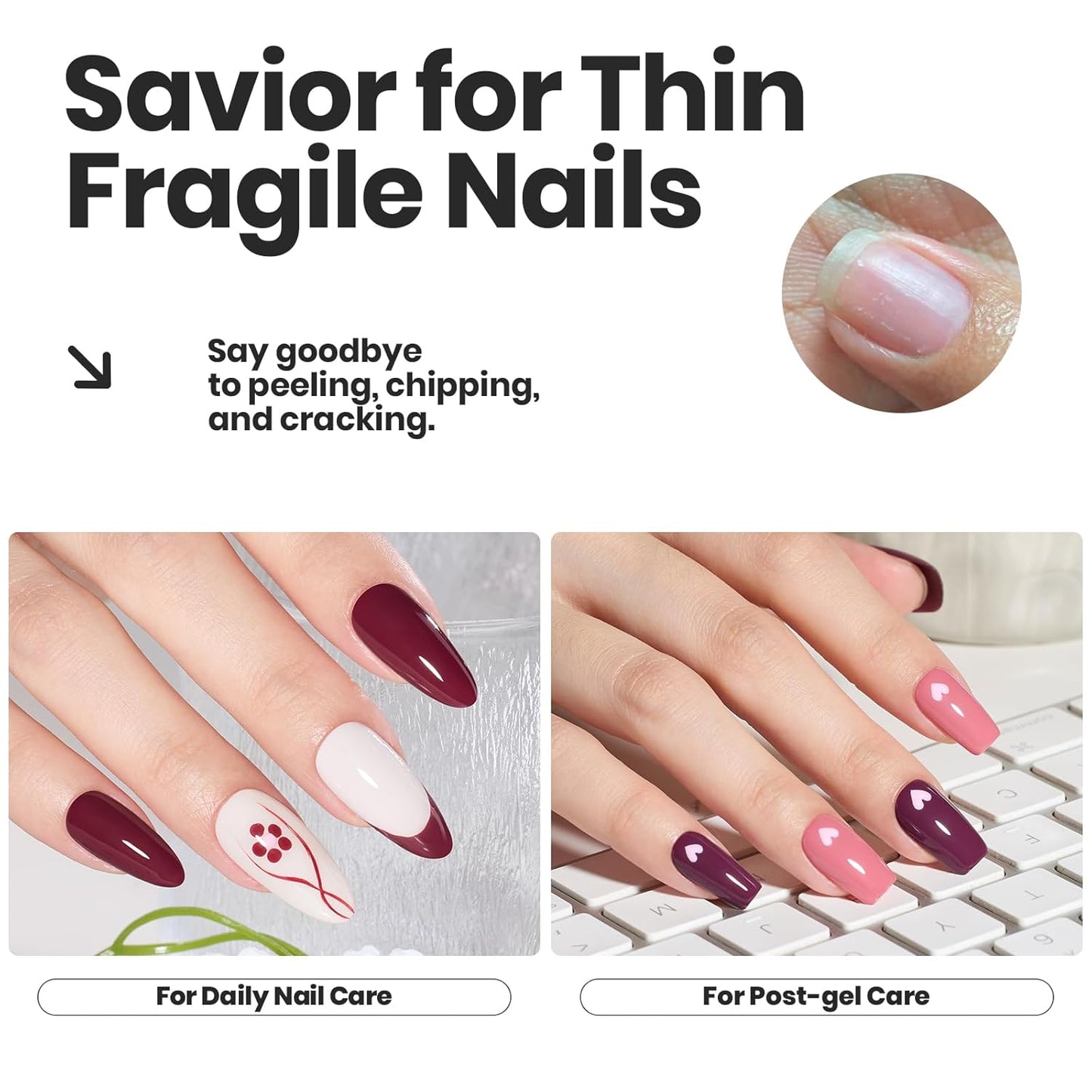 Beetles Nail Polish Set - Twilight Rose 6 Colors Quick Dry Baby Pink Burgundy Red Purple Plum High-Gloss Long-Lasting Nail Polish for DIY At-Home Manicure Fall Gift for Women-BrightBean Baby