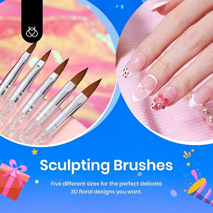 Beetles 31pcs Nail Art Brushes, Dotting Tools, Nail Art Pens, Dust Brush, Striping Liner Fingernail Drawing Pens with Palette Holder All in One for Starter Manicure Design Set-BrightBean Baby