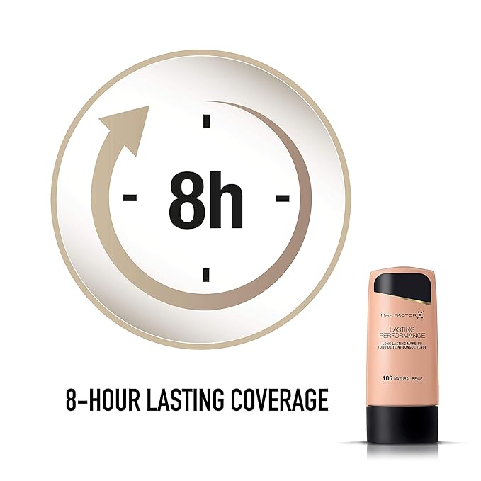 Max Factor, Long Lasting Performance No.106, Natural Beige, Foundation, 1.1 Ounce-BrightBean Baby