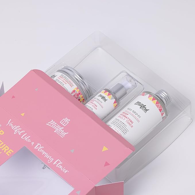 Deep Moisture Skincare Set with Panthenol and Hyaluronic Acid for Dry Skin, Moisturizing, Hydrating, Soothing, Face Moisturizing Set, Korean Skin Care, Gift Set-BrightBean Baby