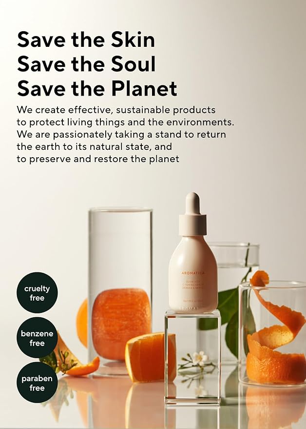 AROMATICA Glow Vita Trial Kit - Travel Size Skin Care Set [Vitamin C Serum 0.5 fl.oz, Facial Scrub 0.5 fl.oz, Goodnight Cream with Retinol 1oz] - Travel Kit for Women-BrightBean Baby