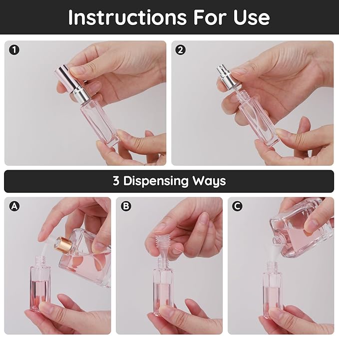 Segbeauty 10ML Refillable Perfume Bottle, 10 Packs Fine Mist Atomizer Sprayer, Empty Glass Spray Bottle Mini Portable Travel Atomizer for Toiletries, Fragrance Scent Pump Dispenser-BrightBean Baby