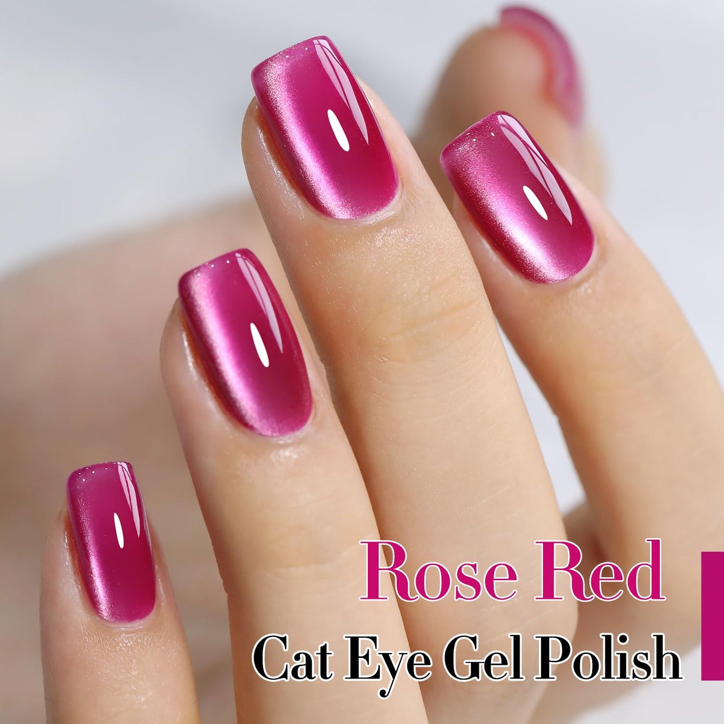 Double Rhythm Jelly Glass Cat Eye Gel Polish with Magnet 15ML Holographic Glitter Shimmer Translucent Sheer Color Magnetic Nail Polish Salon DIY at Home (Jelly Violet-MC1119)-BrightBean Baby