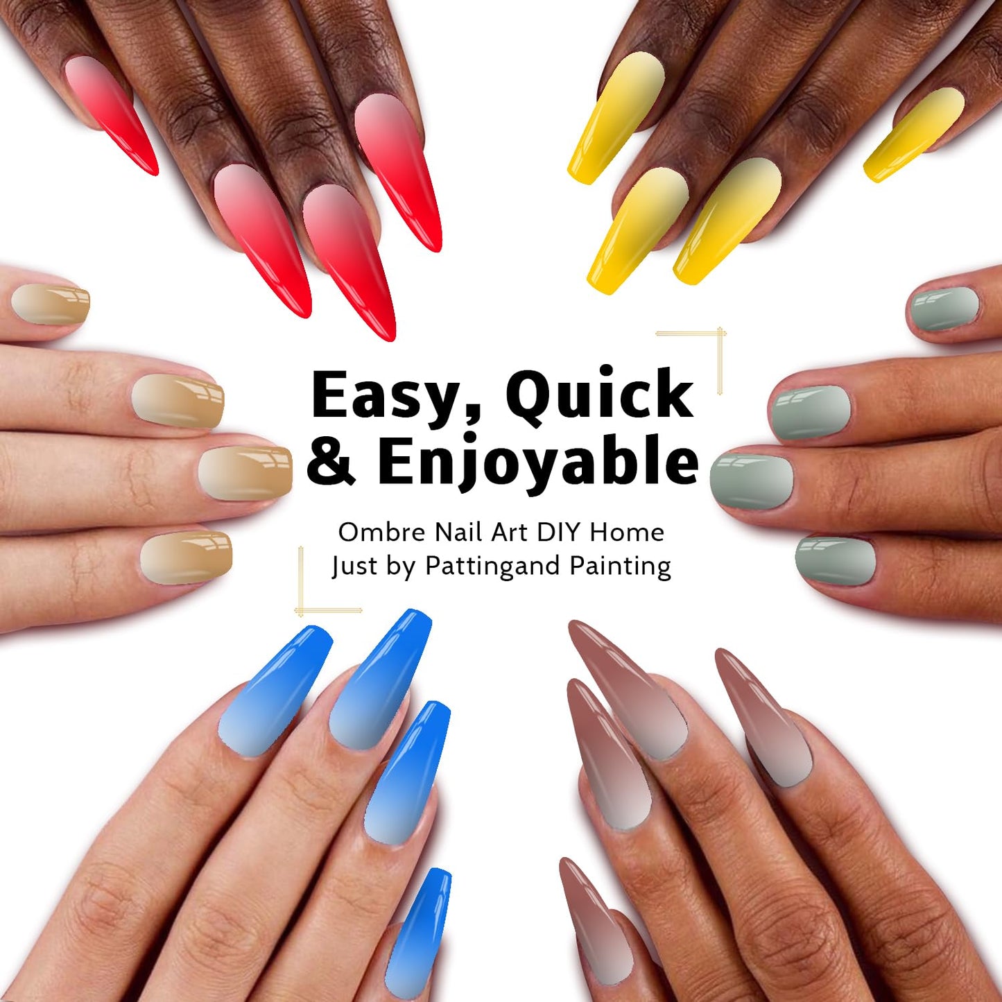 Sponge Pat Paint Nail Gel, Ombre Nails Gradient Gel Nail Blush Blooming Aura Nails Drawing Stripper Floral Painting DIY Nail Art, No Wipe, UV/LED Curing (16 Colors C)-BrightBean Baby