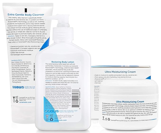 CERAMEDX Skincare System Regimen (3 pack) | For Dry, Sensitive Skin-BrightBean Baby