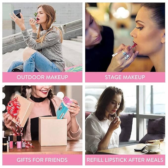 FLIPNEX 20Pcs Cotton Swab Tattoo Lipstick, Tattoo Lipstick Cotton Swab Lip Tint, Waterproof and Long Lasting Liquid Non-Stick Portable Lip Gloss (Nude)-BrightBean Baby