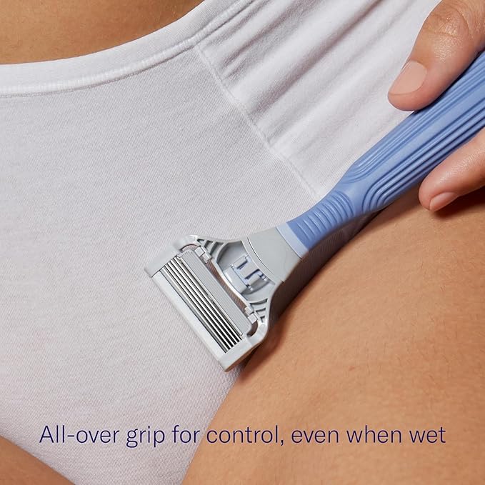 Flamingo Pubic Hair Razor for Women, Shaving Kit, 1 Pubic Razor Handle, 4 Five-Blade Refills, 1 Shower Holder, Starter Set, Full Kit-BrightBean Baby