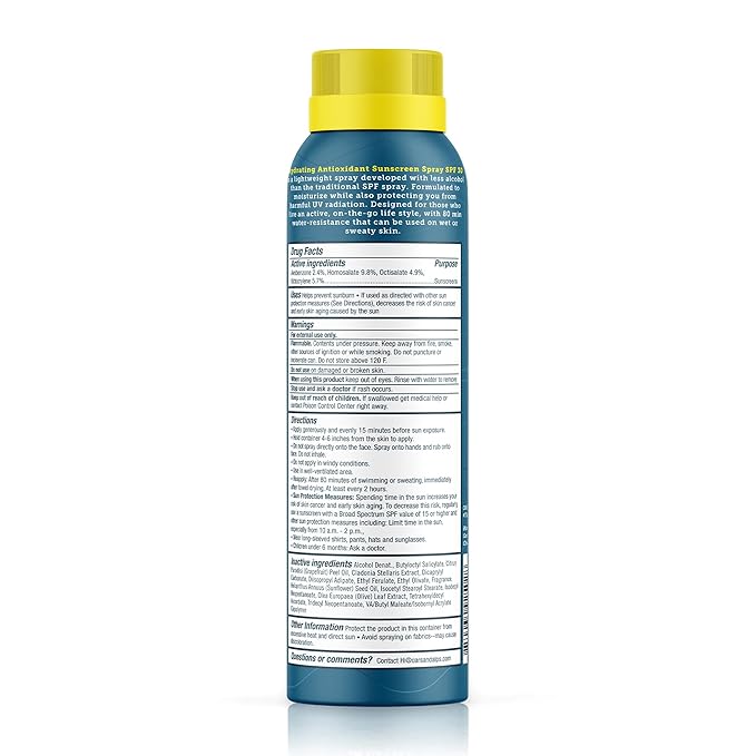 Oars + Alps Hydrating SPF 30 Sunscreen Spray, Naturally Derived Skin Care Infused with Vitamin C and Antioxidants, Water and Sweat Resistant, 6 Oz, 1 Pack-BrightBean Baby