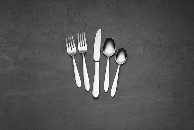 Oneida H037045Awwm Mooncrest 45 Piece Everyday Flatware Set, Service For 8