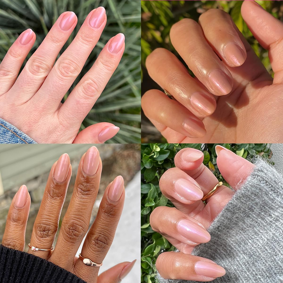 Olive & June Long Lasting Nail Polish | Plump Gel-Like Finish No Lamp Needed | Lasts up to 10 days | Salon-Quality at Home | 15-Free Vegan Cruelty-Free Chip-Resistant | Sandy Scallop Golden Iridescent-BrightBean Baby
