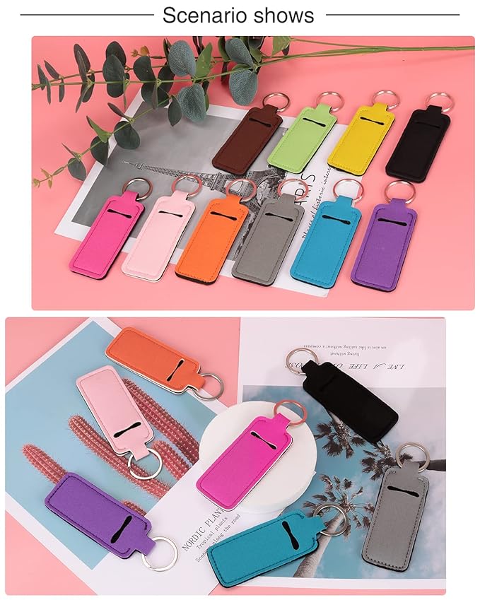 Chapstick Holder Lip Balm Sleeve Pouch Chapstick Holder With Clip Lipstick Lip Gloss Holder Stocking Stuffers Gift for Women (ten pcs)-BrightBean Baby