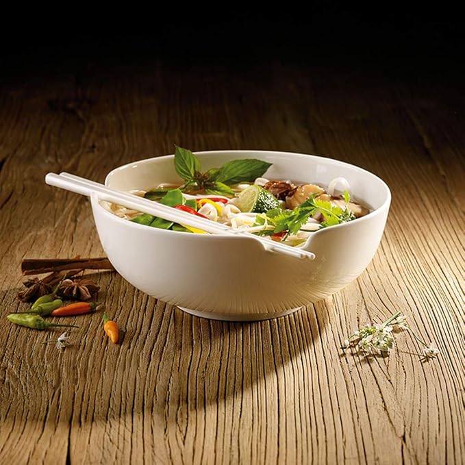 Villeroy & Boch Soup Passion Collection Asia Soup Bowl, Premium Porcelain, Made in Germany, 47 oz Capacity, White