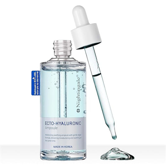 Nightingale Ecto-hyaluronic Ampoule with Hyaluronic Acid, Ectoin, Hydrating Face Serum for Dry Skin, Non-greasy formula, Hypoallergenic, Fragrance & Alcohol Free, Allergen Free, Cruelty Free, Vegan-BrightBean Baby