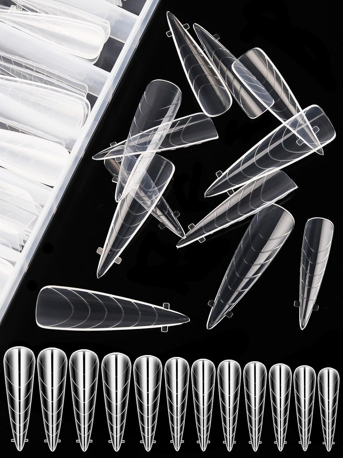 EBANKU Dual Nail Forms for Poly Extension Gel 120 PCS Structure Poly Nail Gel Stiletto Nail Tips for Builder Gel Solid Nail Gel Glue Nail Art Design Salon&DIY-BrightBean Baby