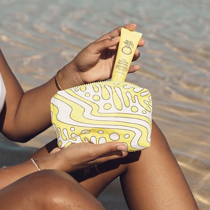 Sun Bum Skin Care Travel Essentials Kit | Cleanse, Brighten, Moisturize, Protect with Daily Cleanser, Brightening Face Scrub, and Daily Sunscreen Moisturizer | Includes Aloha Collection Travel Pouch-BrightBean Baby