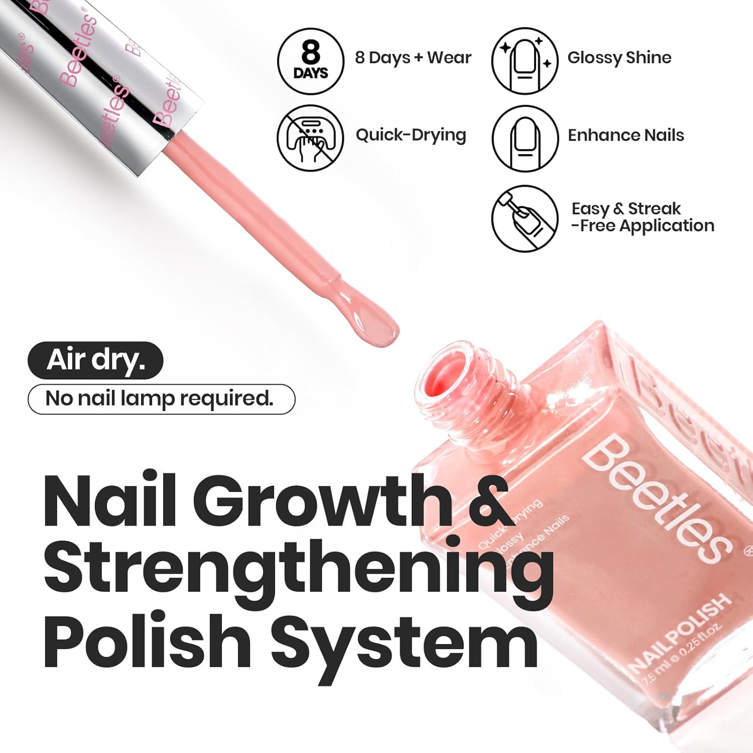 Beetles Pastel Nail Polish Set -6 Colors Pink Blue Yellow Nude Pink Purple Nail Polish Set Quick Dry Finger DIY Air Dry Nail Art Salon Home Pastel Reverie Gift for Women-BrightBean Baby